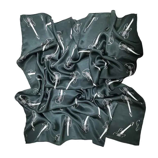 Silk Scarf Women Printed Guitar(small) Neckerchief Scarf Hair Warp Silk with Digital...