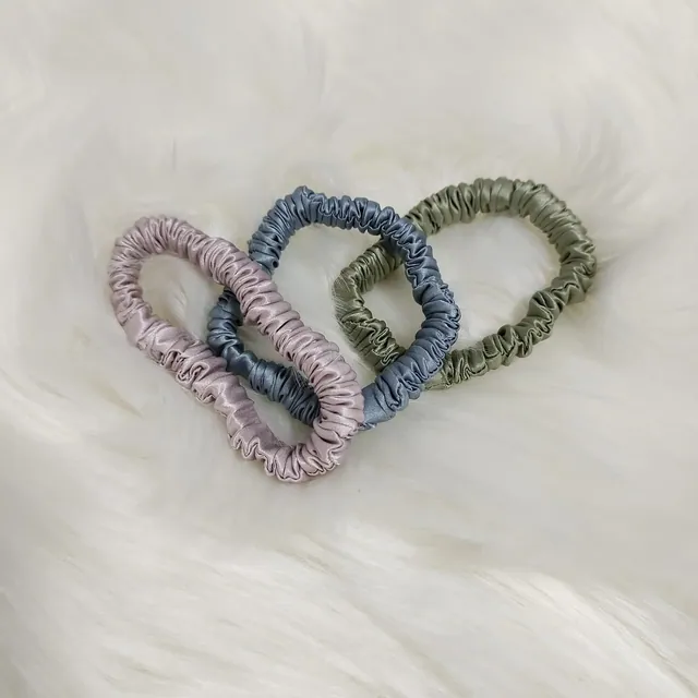 Skinny Silk Scrunchie in Solid Color