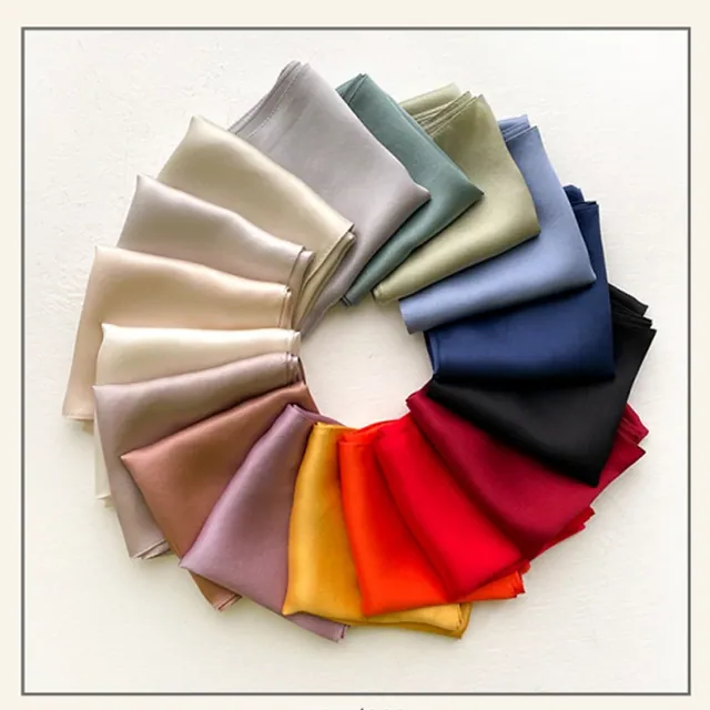 Small Solid Silk Scarf Accept Customized detail view