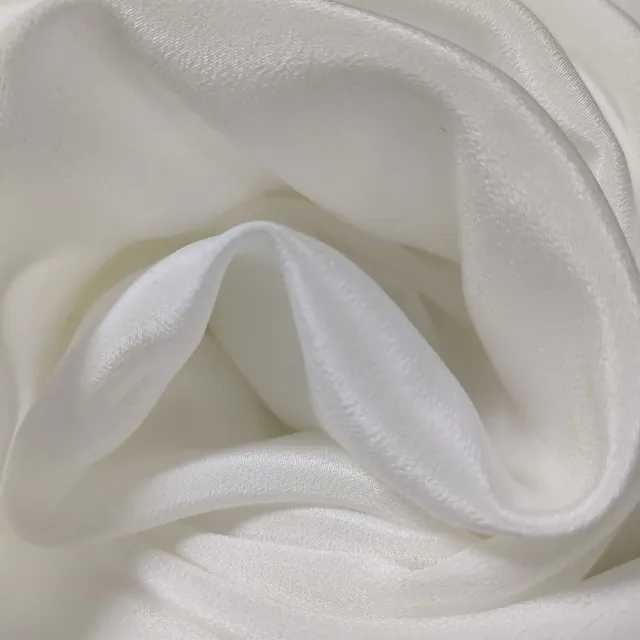 White 12mm Silk CDC Fabric 45Inch close up