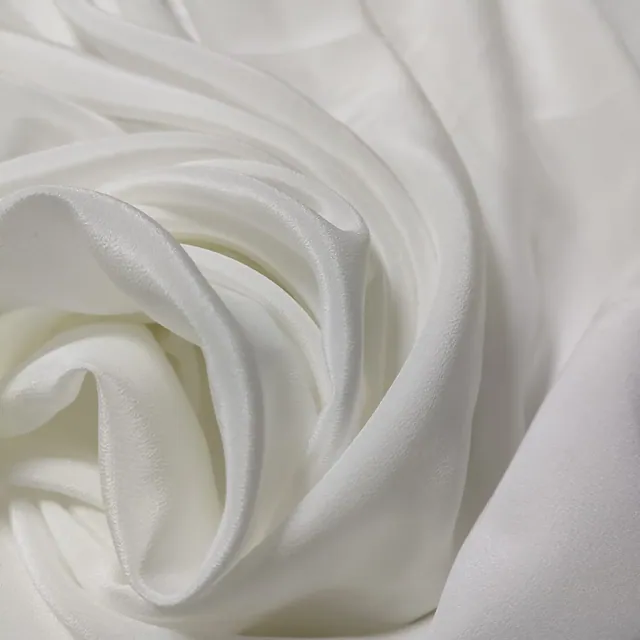 White 12mm Silk CDC Fabric 45Inch