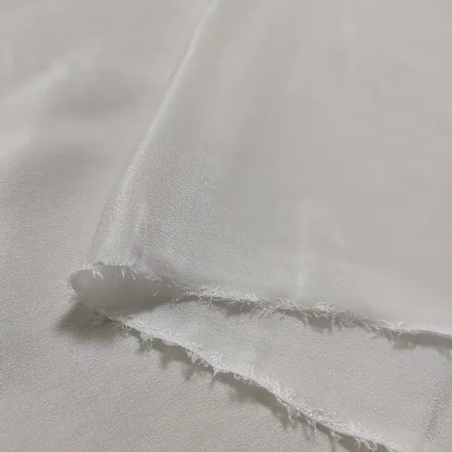 White 12mm Silk CDC Fabric 45Inch detail view