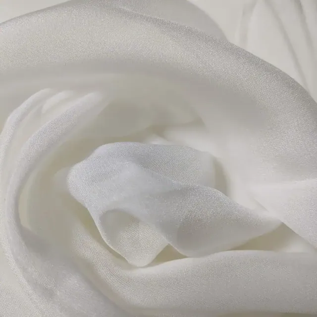 White 12mm Silk Chiffon 45inch detail view