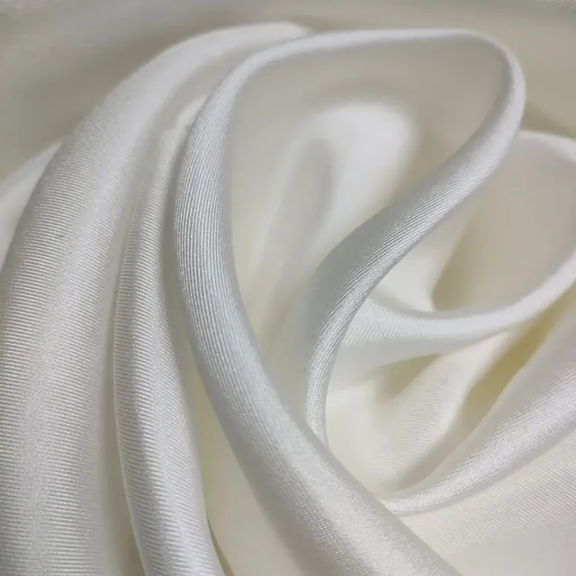 White 16mm Silk Twill Fabric 45Inch styling view