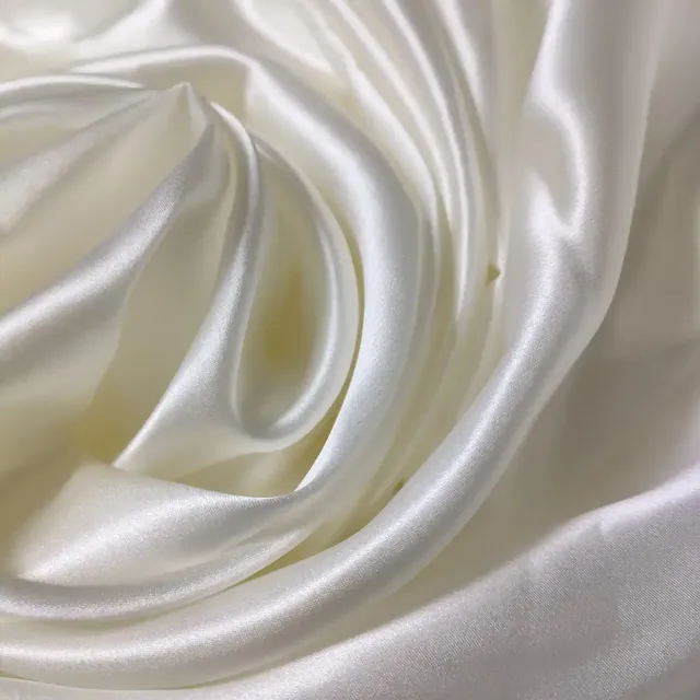 White 22mm Hyaluronic Acid Silk Satin Fabric 45Inch detail view