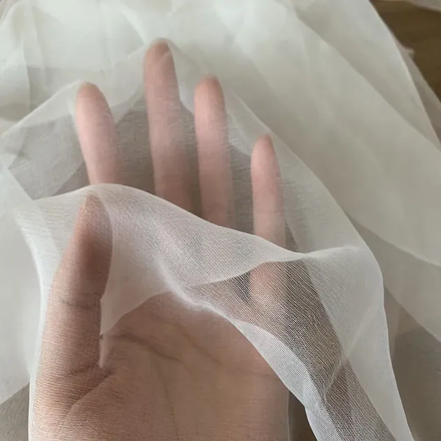 White 3.5mm Silk Chiffon 45Inch styling view