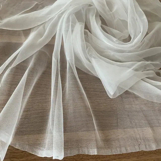White 3.5mm Silk Chiffon 45Inch detail view