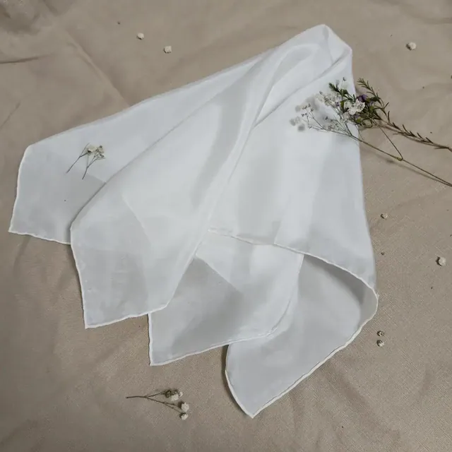 White Color 100% Silk Habotai Scarf for DIY Dyeing and Painting
