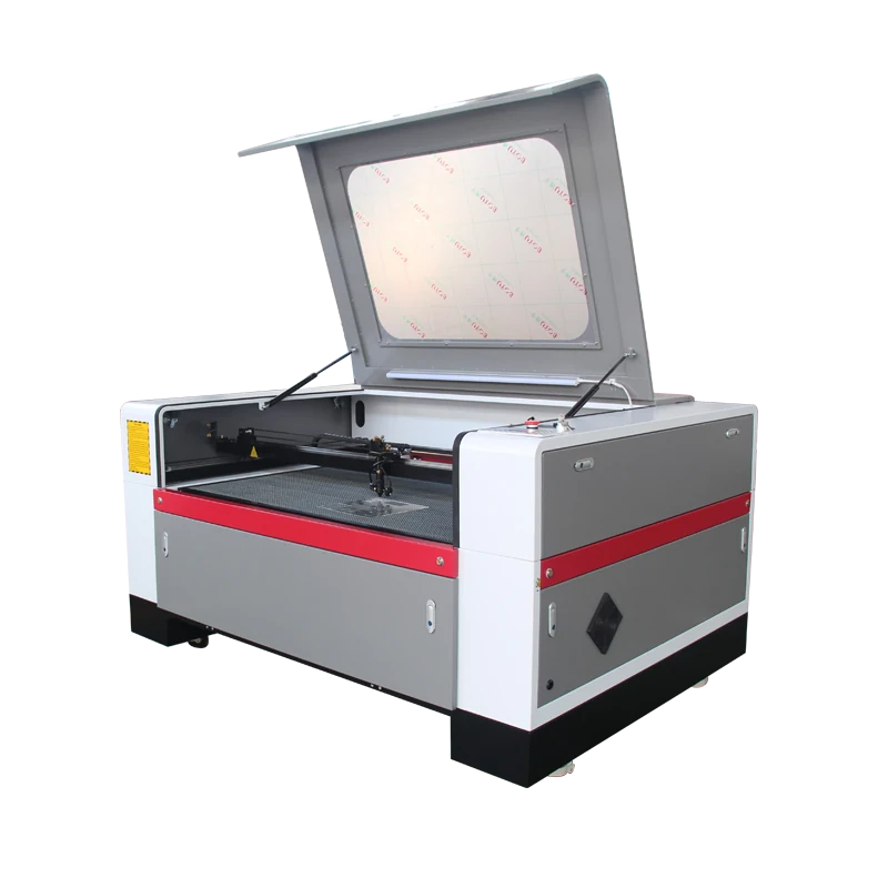 CO2 laser machine cutting acrylic sheet