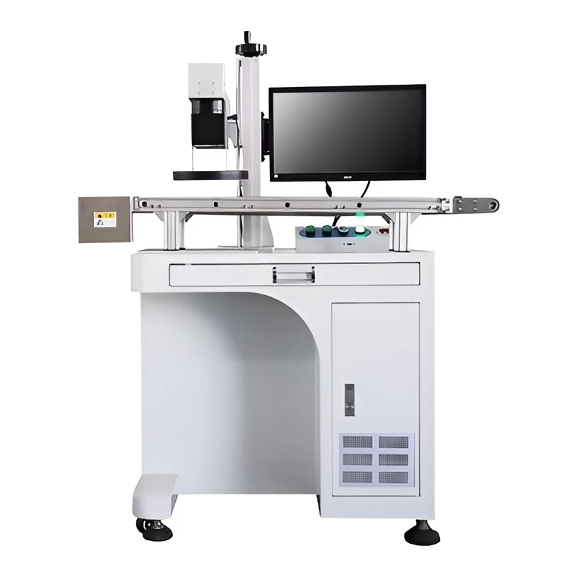 CCD laser marking machine side view with lifting pillar