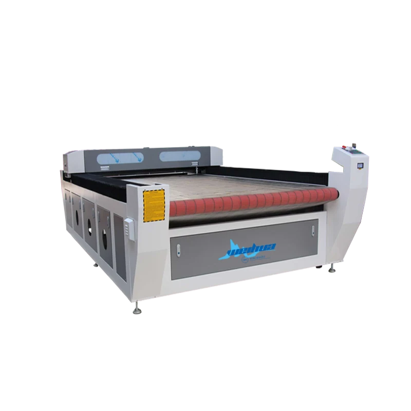 Fabric laser cutter with Ruida control panel and exhaust outlets