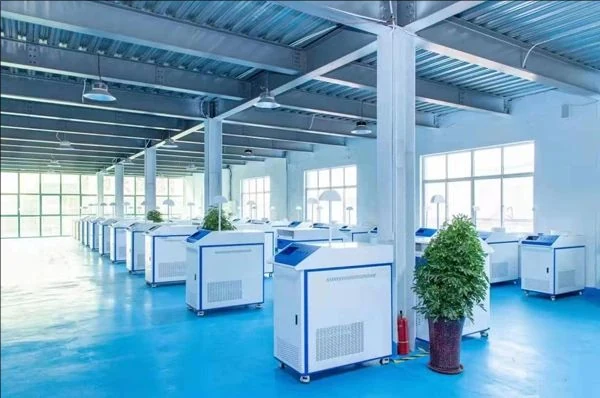 Laser cleaning machines being assembled in the workshop