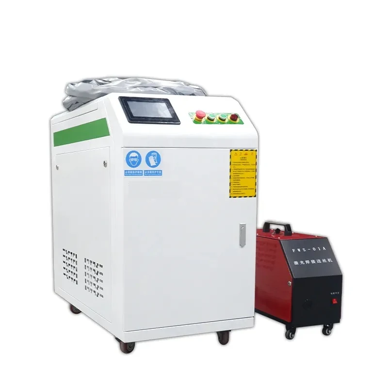 Laser cleaning machine removing rust from metal surface