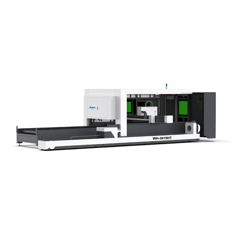 Fiber laser cutting machine processing metal pipe