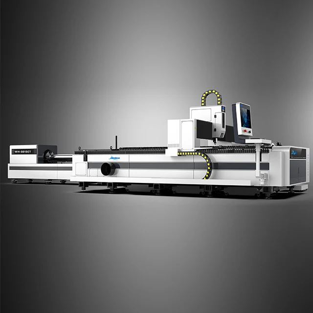 ET series metal sheet tube fiber laser cutter with gantry structure and tube chuck