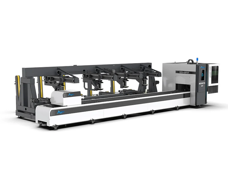 T Series metal tube fiber laser cutter with protective gantry cover