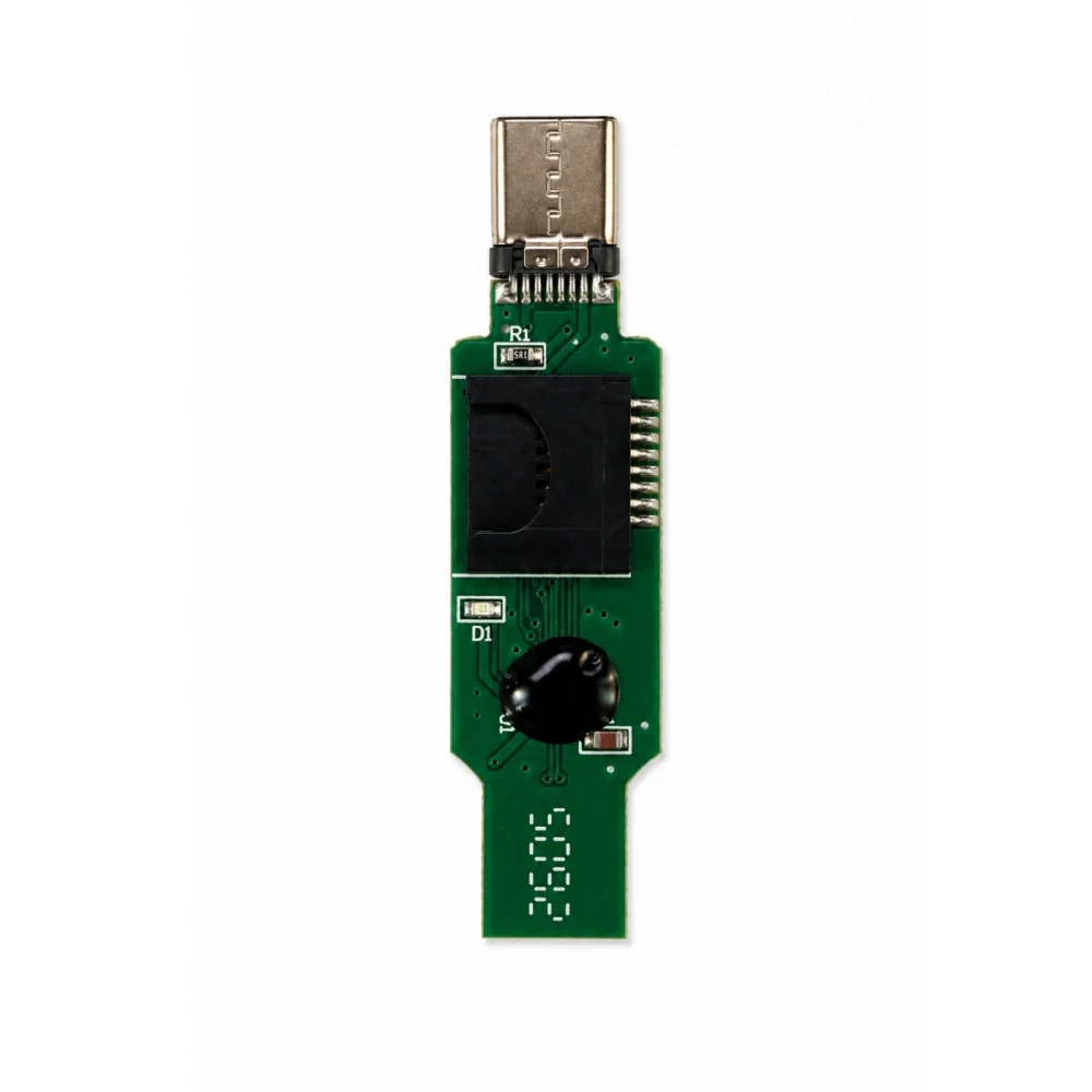 2-In-1 USB 2.0 SD/TF Card Reader For PC, Laptop And Mac, shown in use