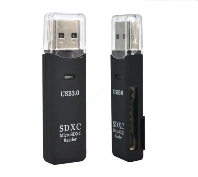 USB 3.0 SD/TF Card Reader, 2-In-1 High-Speed Memory Card Adapter, shown from the back