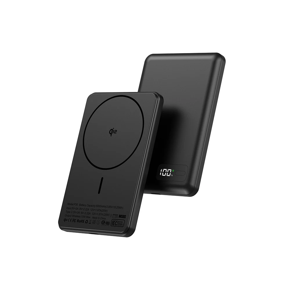 KIKOO Mag Qi2 Ultra-Slim Magnetic Power Bank, 5000mAh And 10000mAh, shown from the front