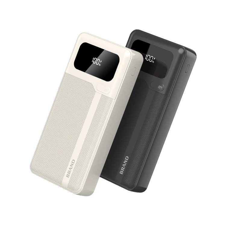 KIKOO 22.5W power banks in cream and black with digital charge displays