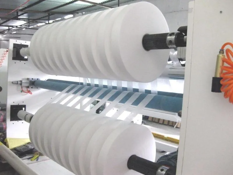Slitting and rewinding line at the JOWA FIBER factory