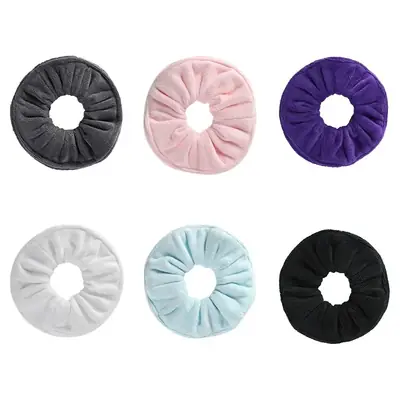 Close-up view of the hand-stitched seam on a microfiber scrunchie