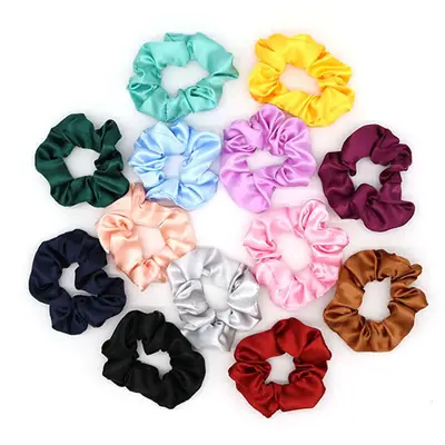 Flannel hair scrunchie wrapped around a section of hair showing the soft fabric grip