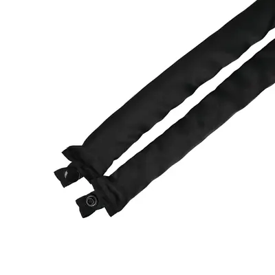 Close view of the satin sleeve seam on a flexible curling rod
