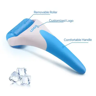 Ice roller being used on the face to reduce puffiness