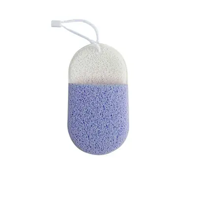 Konjac sponge displayed on a clean white surface with natural lighting