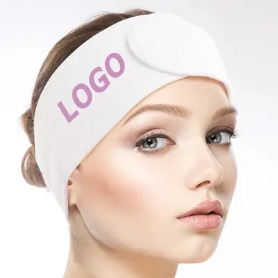 Microfiber headband worn on the head, showing fit and comfort