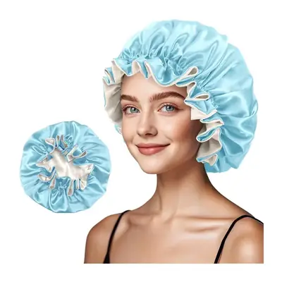 Bonnet displayed with a satin scrunchie and silk eye mask in a gift set