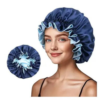 Bonnet worn during a shower, demonstrating use for washing and skincare
