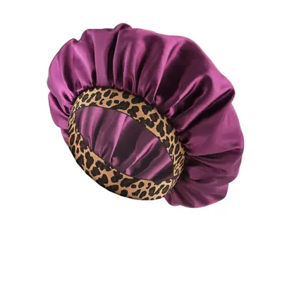 Satin bonnet folded and packed in a custom polybag with hang tag