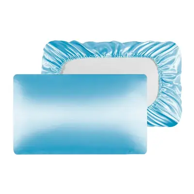 Satin pillowcase packed in a custom polybag with brand label