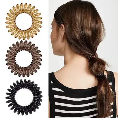 Close-up of the spiral edge and smooth TPU surface on the hair tie