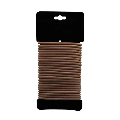 Nylon hair tie wrapped around a section of hair demonstrating grip and tension