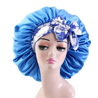 Satin bonnet packed in a custom polybag with branded hang tag