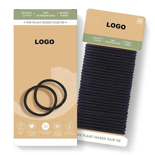 Set of multicolored rubber and nylon hair ties laid out flat in 4mm and 2mm sizes