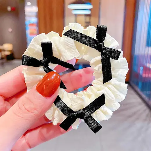 Large soft cloth hair circle laid flat, showing the continuous loop construction