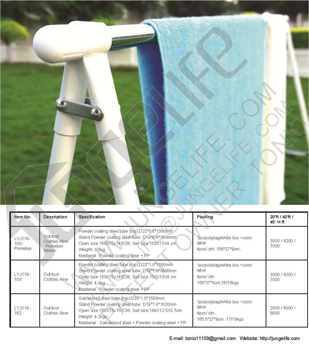 LYJ119 Outdoor Clothes Airer catalogue sheet 2