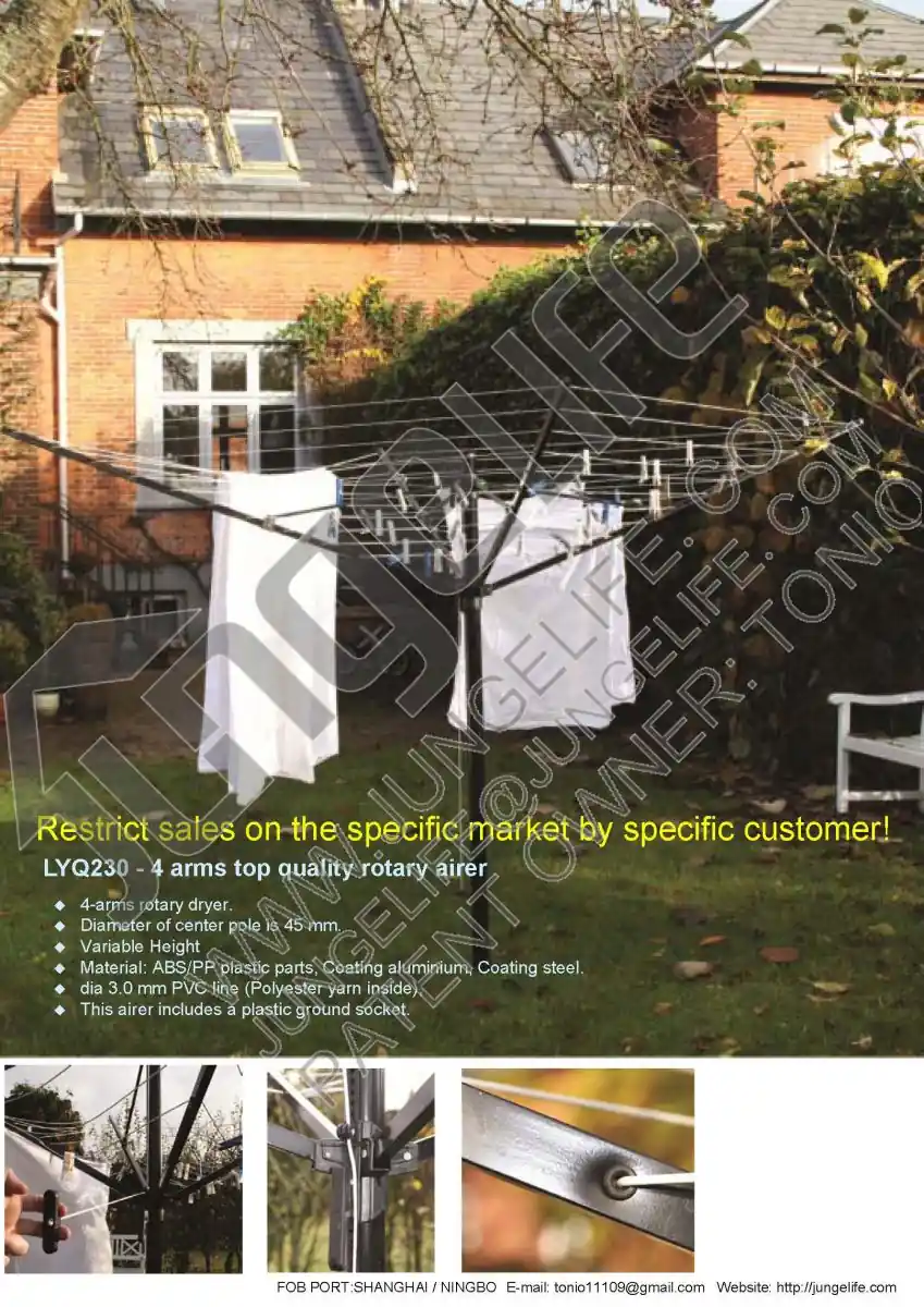 LYQ230 4-Arm Top-Quality Rotary Airer catalogue sheet 1