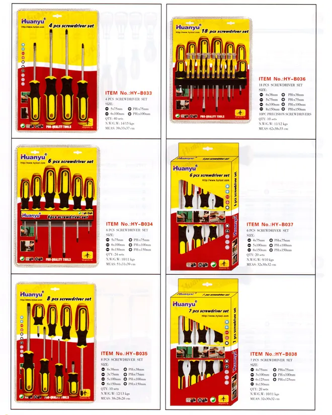 HYB030 TPR 3 color screwdriver specification sheet 2
