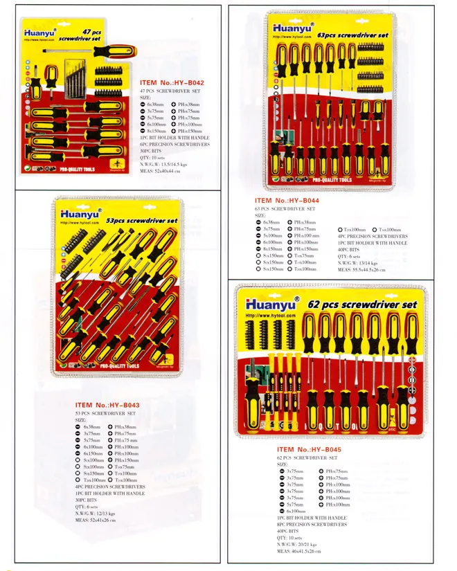 HYB030 TPR 3 color screwdriver specification sheet 4