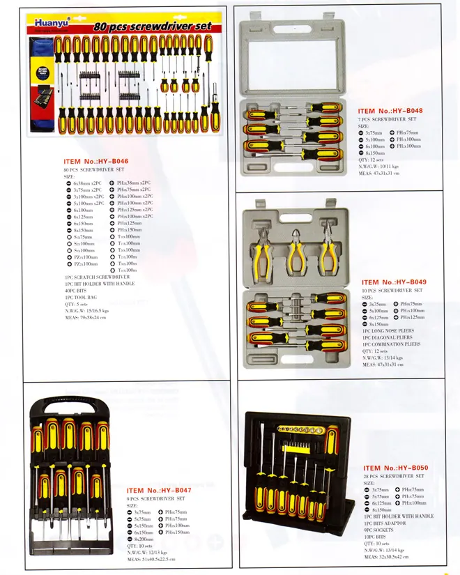 HYB030 TPR 3 color screwdriver specification sheet 5