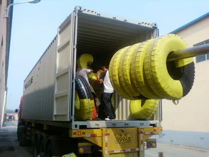 Tyres loaded for despatch