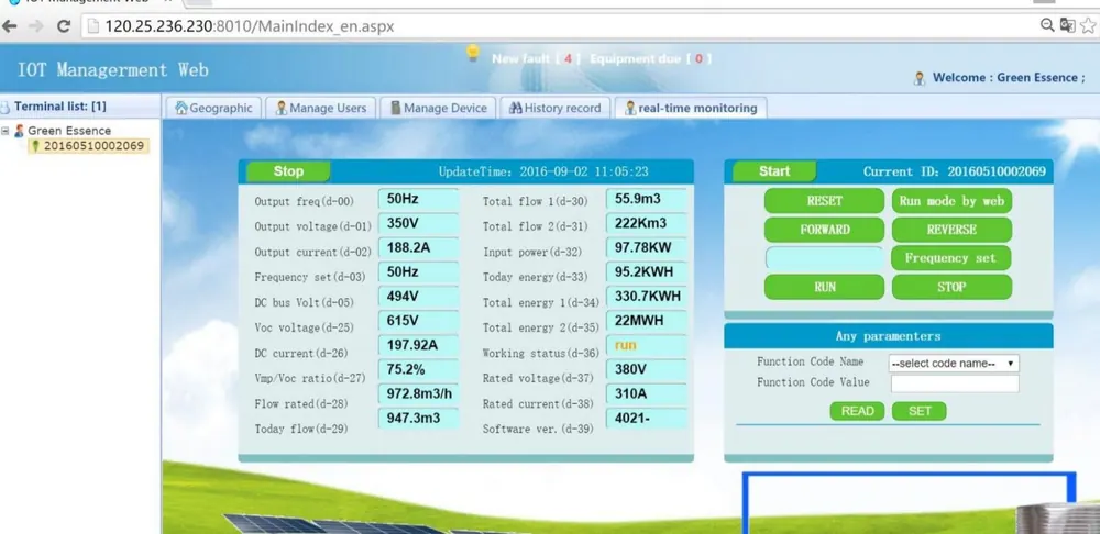 solar pump GPRS controller