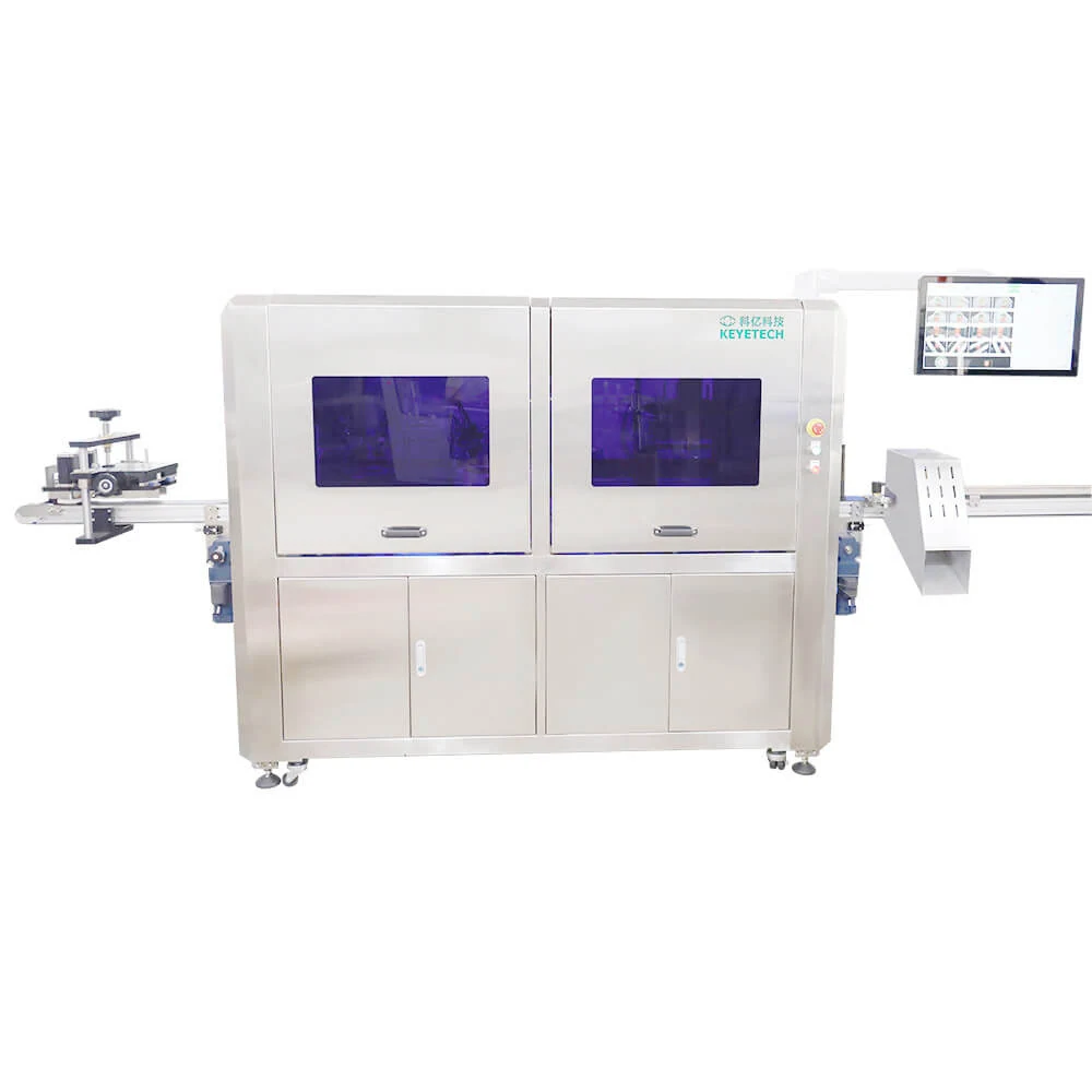 7 Cameras Accurate Closure Visual Defect Inspection Machine for Seasoning Packaging - KeyeTech cap visual inspection system