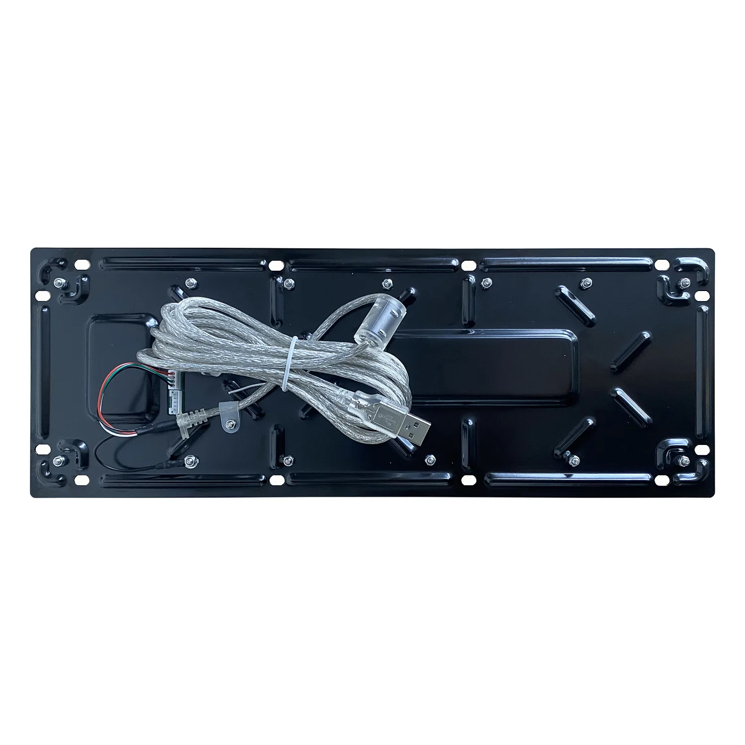 Rear panel mount view of the KY-PC-NT3 BR metallic Braille keyboard