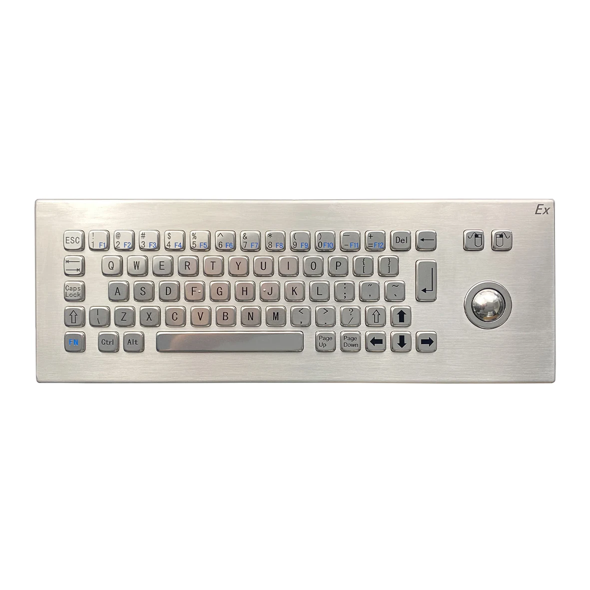 KY-PC-N-DESK desktop stainless steel keyboard with 66 buttons and trackball